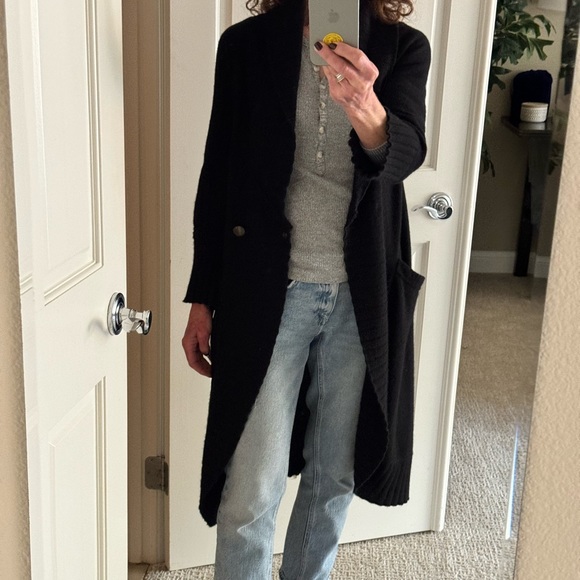 Burning Torch long cashmere cardigan - Picture 3 of 10